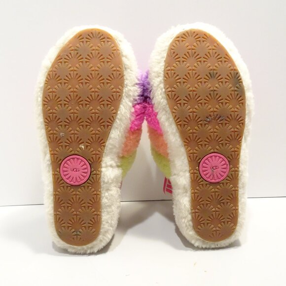 UGG Womens Size 7 Slipper Rainbow Fluff Yeah Slide Shearling Sheepskin - Picture 4 of 5